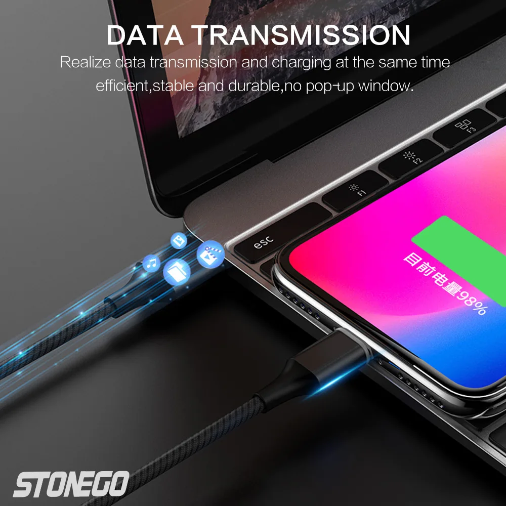 Магнитный кабель STONEGO Micro usb type C, кабель для быстрой зарядки 1 м, 2 м, 3 м, 3 А, провод для быстрого заряда, магнитный кабель для зарядки телефона type-C