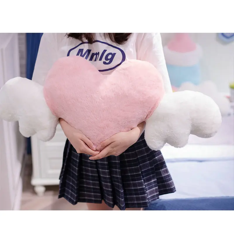 Girly Cloud Wishing Meteor Star Plush Pillow Angel Wings Heart Stuffed Cushion Milk Tea Cup Rainbow Sleeping Nap Cushion Bed 4