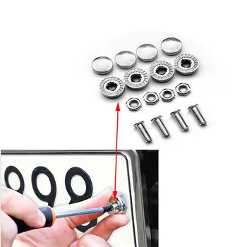 

16X Car License Plate Bolts Frame Chrome Screws for Fiat 500 Kia Rio K2 Ceed Sorento Skoda Octavia A5 A7 Rapid Fabia Yeti Superb