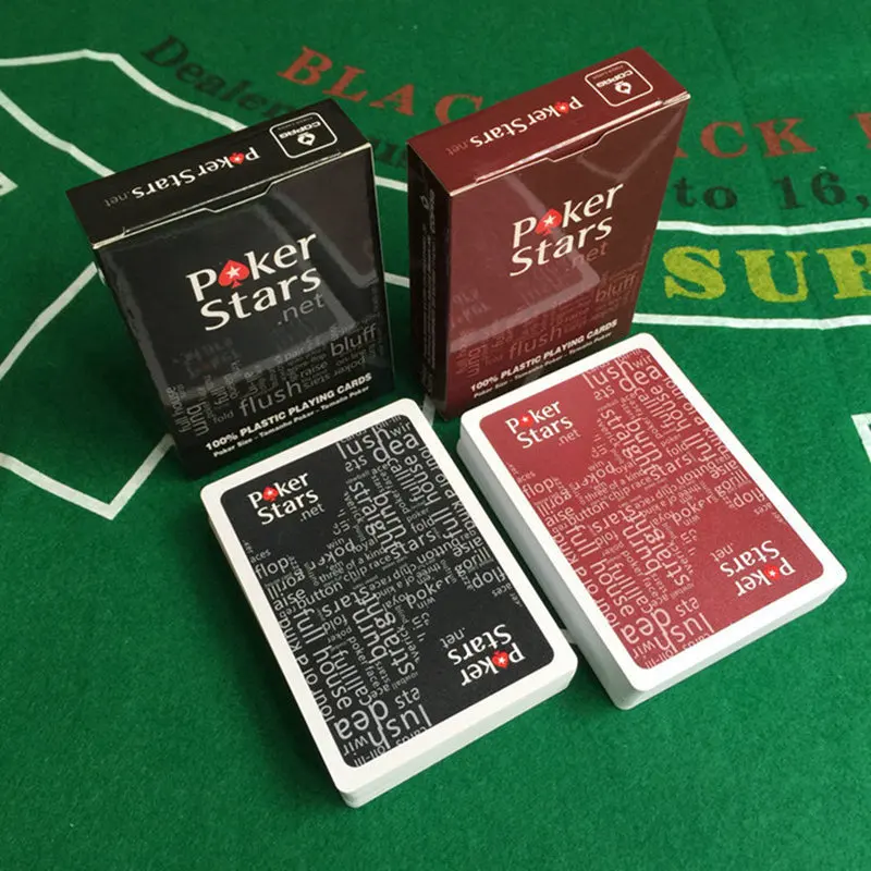 K8356 2 компл./лот Baccarat Texas Hold'em пластиковые игральные карты водонепроницаемые атласные для покера карты Pokerstar настольная игра 2,48*3,46 дюймов - Цвет: 1Red And 1Black