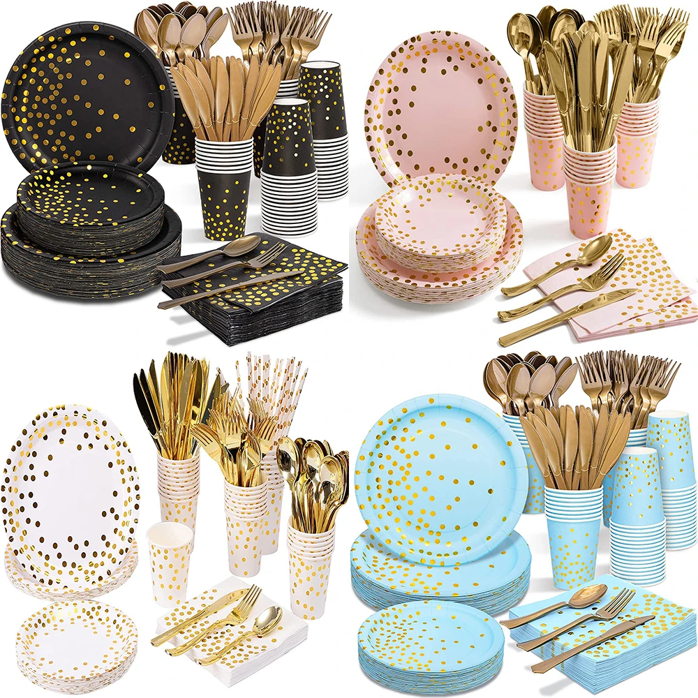 92pcs Kids Adult Birthday Party Supplies Disposable Tableware Set Paper