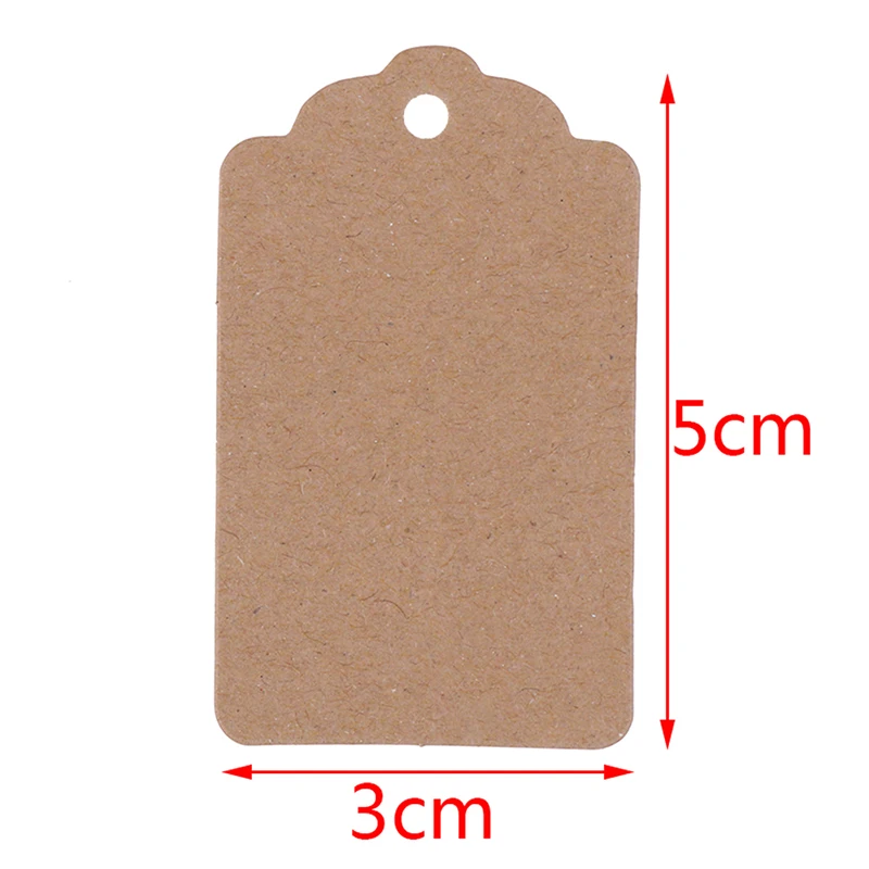 Blank Kraft Jewelry Price Label With String 20m Kraft Paper String Price Tags Gift Cards 100Pcs/Lot for price tags,kraft paper tags,gift label tags,handmade tags