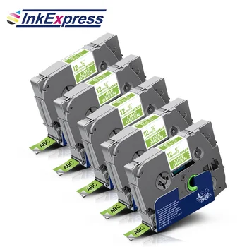 

5PK TZe-MQG35 Labels For Brother TZe MQG35 Label Tape White on Lime Green TZe Tape 12mm tze 231 For Brother P touch Label Maker