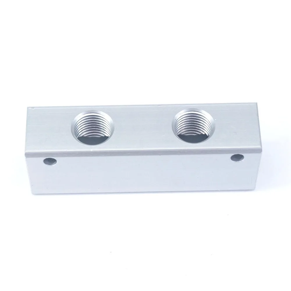 G1//2 Inlet G1//4 Outlet Air Manifold Large Flow Aluminium Pneumatic Distribution Block 40x40mm LiebeWH Pneumatic Manifold SY40-02-3F