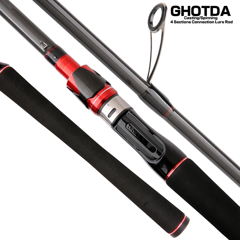 

GHOTDA High Quality Feeder Spinning Fishing Rod 2.1-3.0M 4 Section M Power Travel Rod De Pesca Carp Feeder Pole