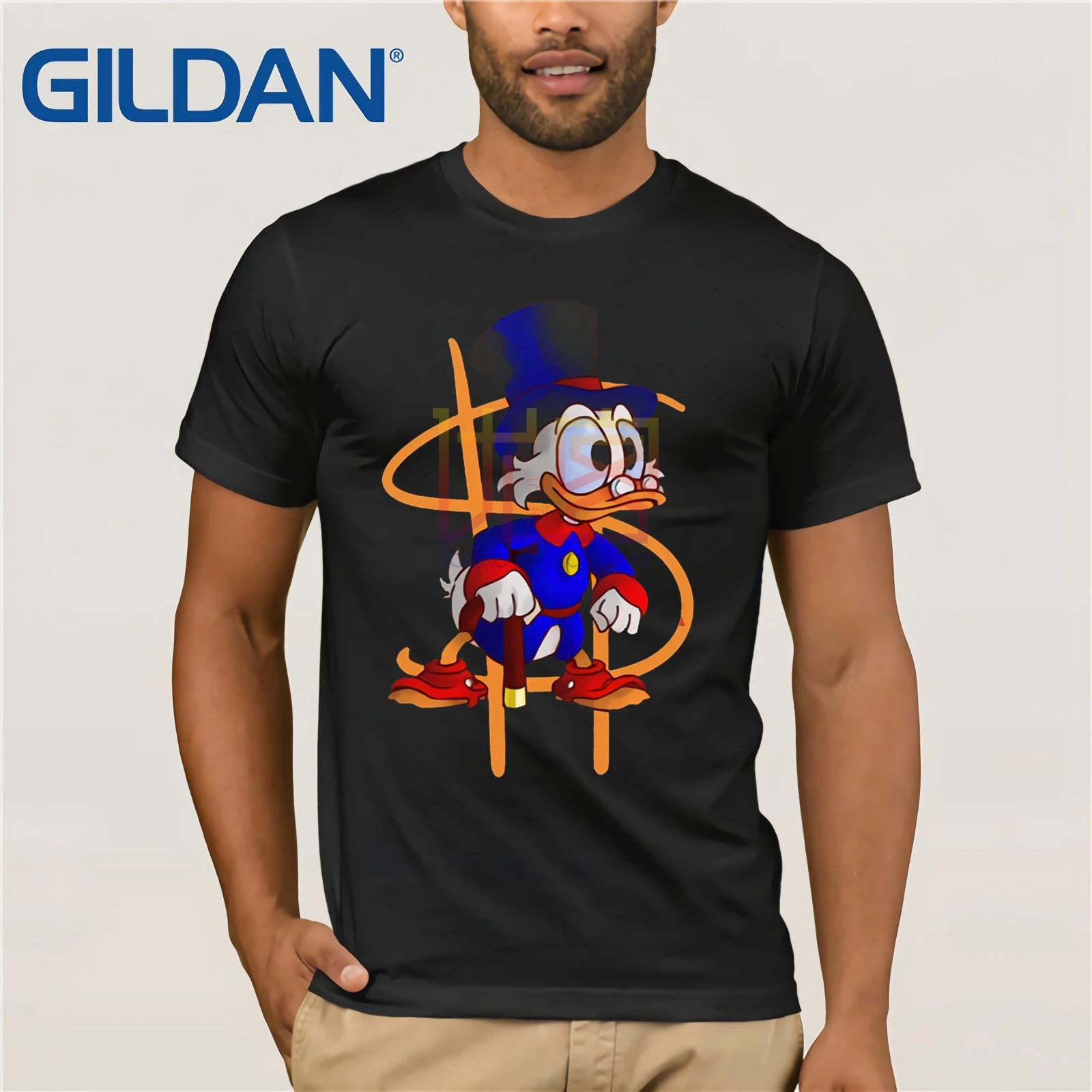 

2019 fashion men's t-shirt uncle-scrooge-ducktales-print cotton casual o-neck tshirts