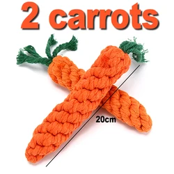 Interactive Cotton Rope Dog Toys with Chewable Ball and Toothbrush Functionality - As Picture (2 Carrots)