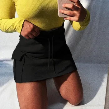 

Frenulum goth fashion Short skirt black harajuku retro vintage mini sexy high waist skirt plus size winter clothes women