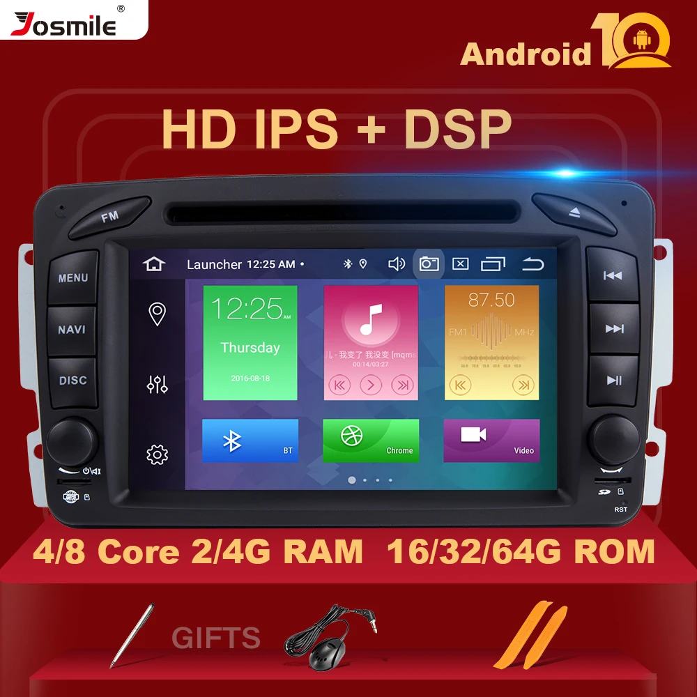 2 Din Android 10 Car DVD Multimedia Player For W203 Mercedes Benz Vito W639 W168 Vaneo Clk W209 W210 M/MLRadio Audio Navigation