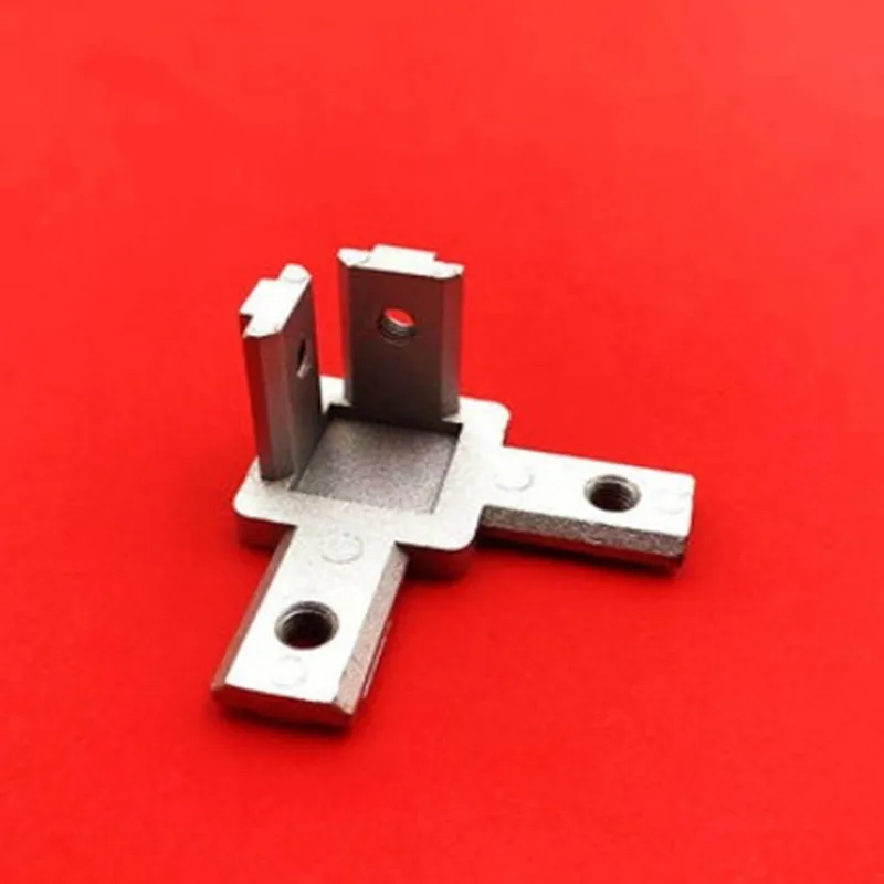 Stainless steel angle bracket angle connector angle bracket 1pc 3-way end corner bracket for 3030 4040 aluminum profile connector for t slot aluminum extrusion profile with screws