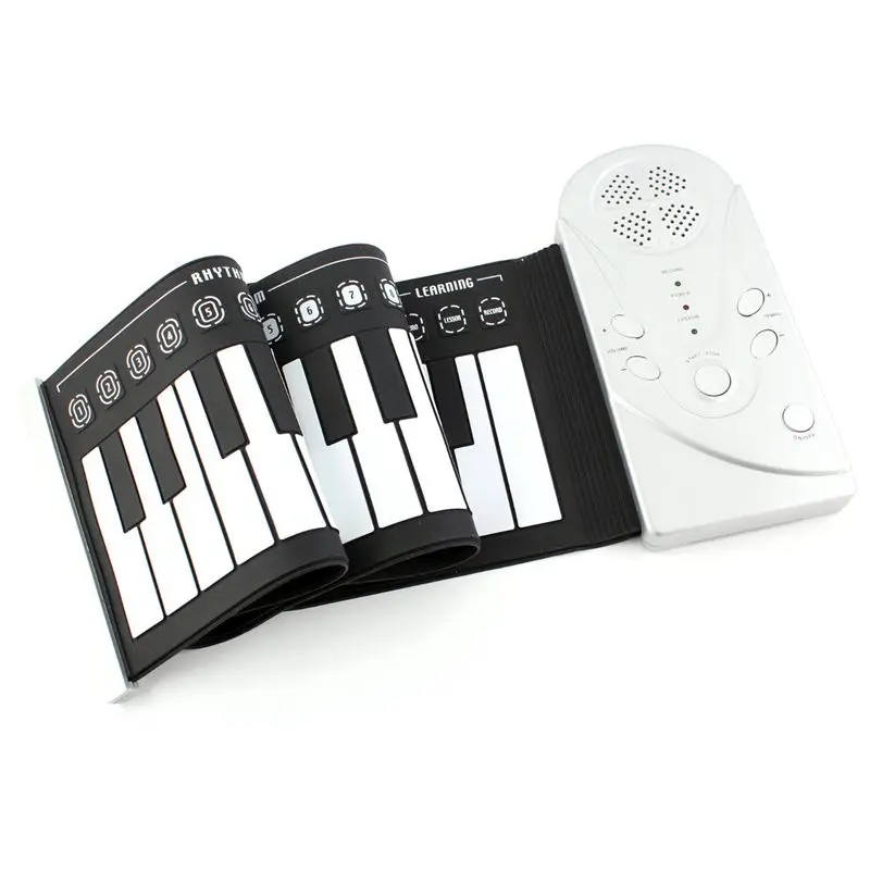 Прямая поставка-Многофункциональная портативная 49 клавишная Гибкая силиконовая складная электронная клавиатура для детей