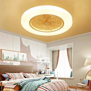 

Creative Fan Ceiling Lamp In Living Room Morden Dining Room Bedroom Invisible Ceiling Fan Household Led Home Decor Ceiling Light