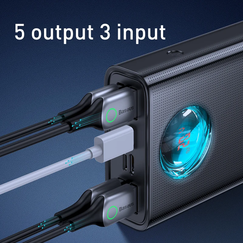Baseus 65W внешний аккумулятор 30000mAh USB C PD Быстрая зарядка 30000 Powerbank портативное