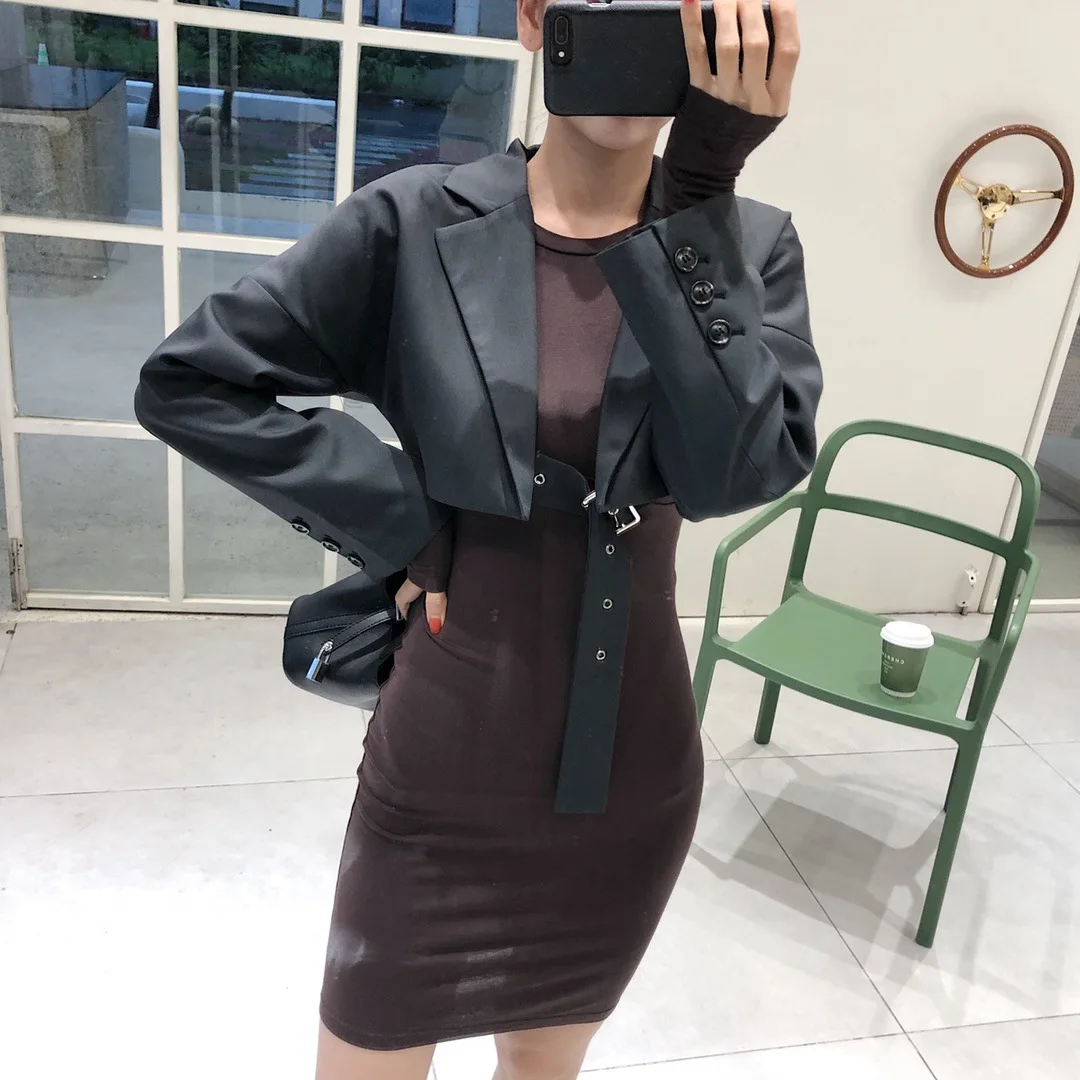 

Summer Moon Summer Months Short Suit Jacket Female Autumn Sense of Design of Ribbon Graceful Blazer