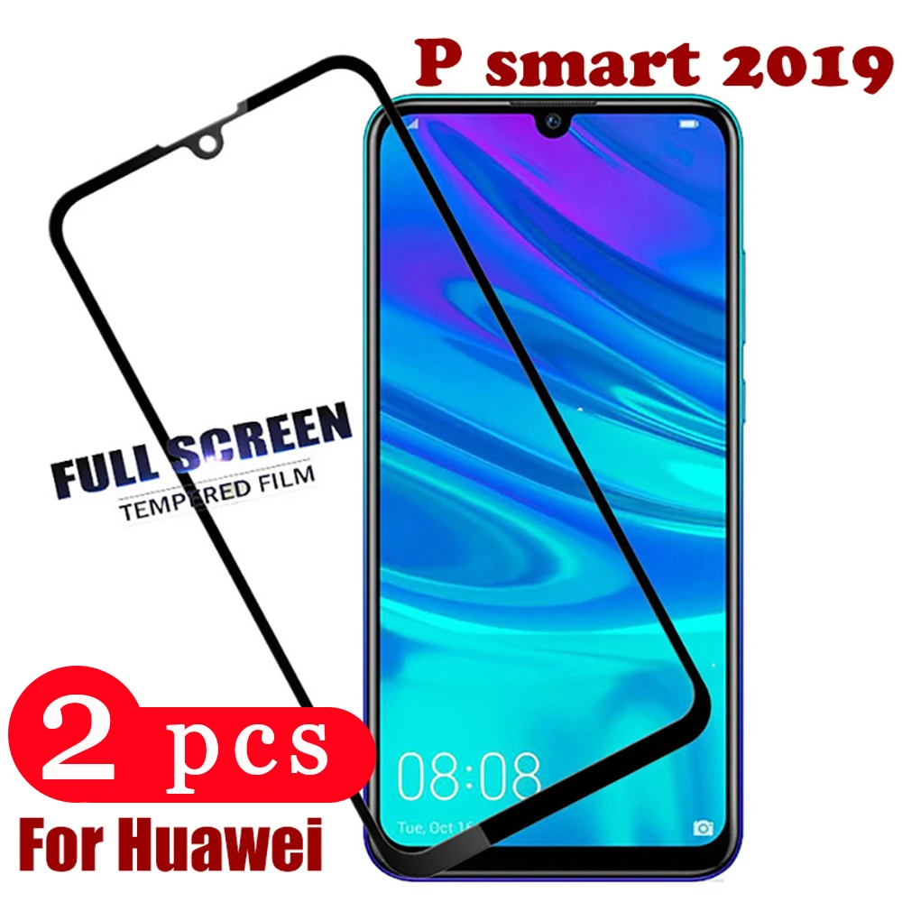 2Pcs for huawei p smart plus 2019 2018 tempered glass protective film pro Z phone screen protector on smartphone | Мобильные