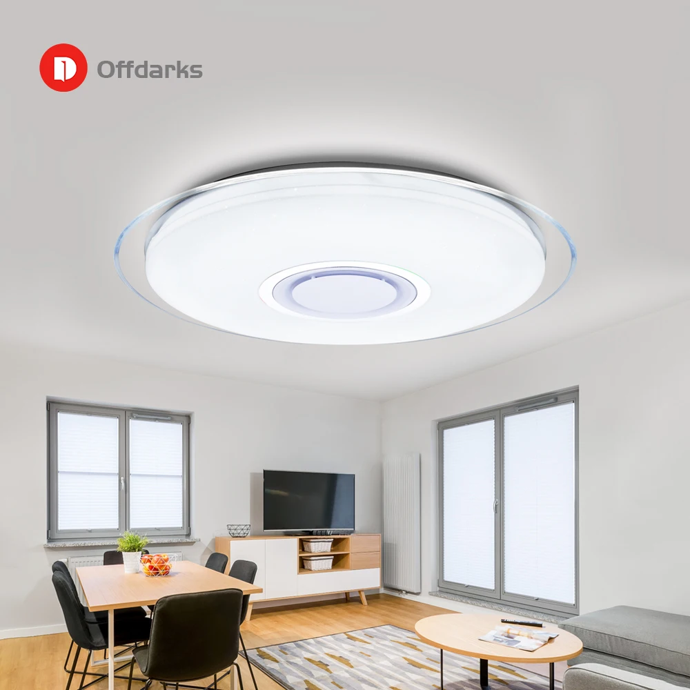 Online Moderno LED luces de techo RGB regulable 25W 36W 52W APP control remoto Bluetooth música luz vestíbulo dormitorio lámpara de techo