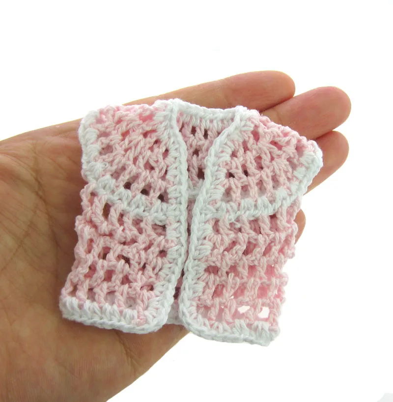 수제 미니 크로셰 뜨개질 조끼, 베이비 샤워 세례 장난감 인형, 패브릭 공예 장식, 7.0cm, 6 개