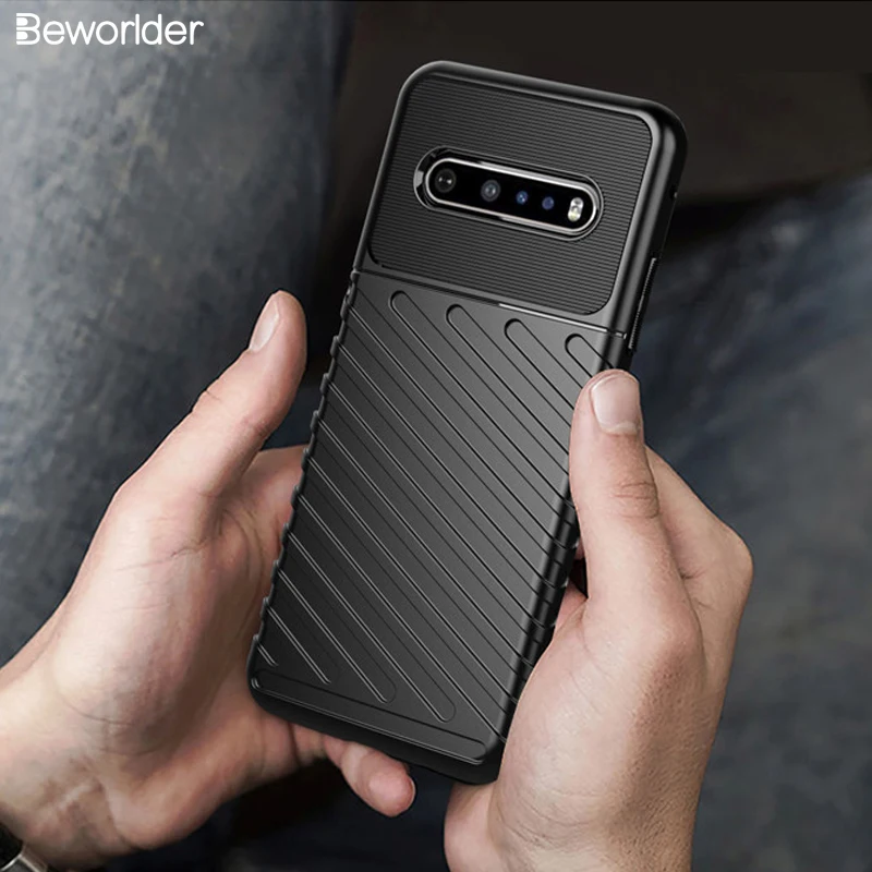 Защитный чехол для LG V50s защитный в стиле милитари прочный силиконовый резиновый