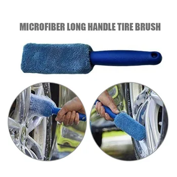 

27cm Car Wheel Wash Brush Plastic Handle Vehicle Cleaning Brush Wheel Rims Tire Washing Brush Auto Scrub Brush Car Polish Tools