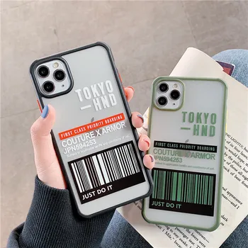 

Simple Air ticket Phone Case For iphone 11 Pro Max XR XS Max X 7 8 plus Back Cover Fashion Letter Transparent Hard Cases Funda