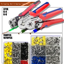 

Crimping Tool Set HSC8 6-6 / 6-4 Tube Terminal Pliers 700 / 1870pcs / box 371 Multifunctional Stripping And Cutting Pliers
