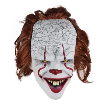 

2019 Movie Stephen King's It 2 Joker Mask Full Face Horror Clown Latex Mask Halloween Party Horrible Mask Cosplay Prop