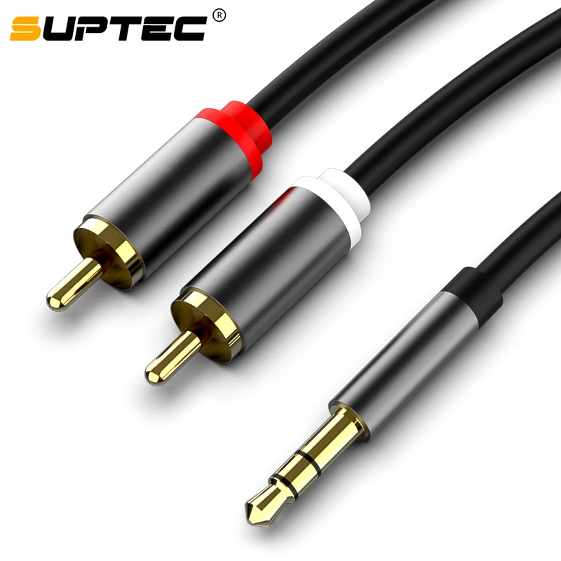 RCA-кабель SUPTEC с 2 разъемами RCA на 3 5 мм сплиттер папа-Папа аудиокабель Aux для