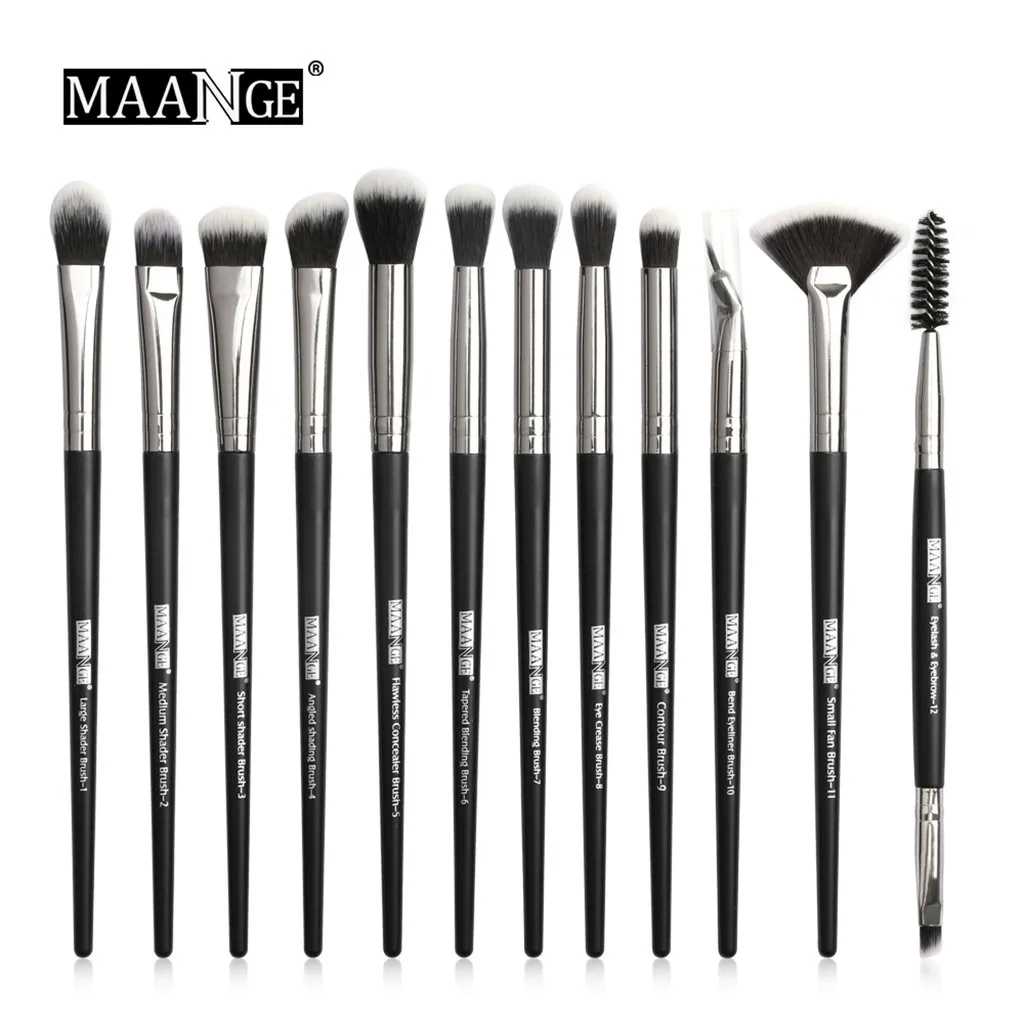 E MAANGE Pro 3/5/12 шт./партия, набор кистей для макияжа, тени для век, растушевка, подводка для глаз, кисти для бровей, для макияжа, Новинка - Handle Color: E