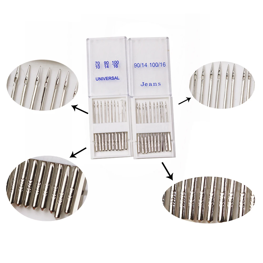 20Pcs 바느질 스트레치 천 기계 바늘 청바지 유니버설 안티 점프 바늘 탄성 천 바느질 바늘 액세서리 바느질 도구