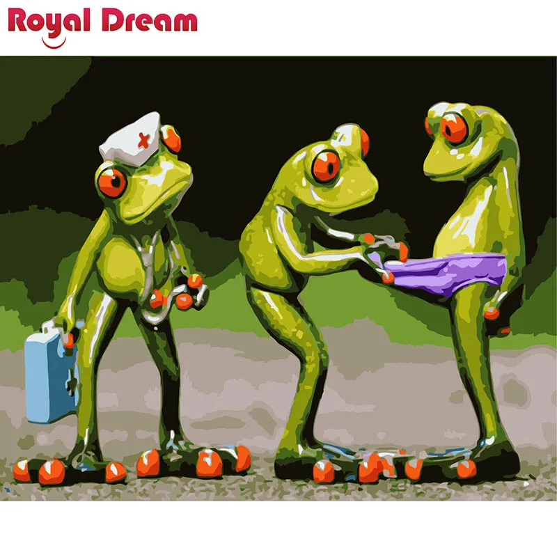 

Three frogs DIY Painting By Numbers Canvas Painitng Home Wall Art Picture Coloring By Numbers For Home Decor