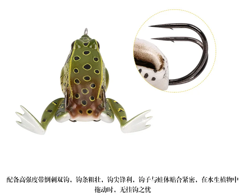Trulinoya модель Ray Frog 55 размер 16 г поверхность воды двойной крючок Ray Frog Blackfish черная только приманка черная приманка