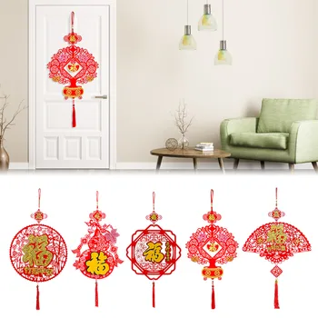 

Artistic Blessing Pendant Chinese New Year Decoration DIY Flannel Fu Character Chinese Knot Hanging Ornament Door Wall Pendant