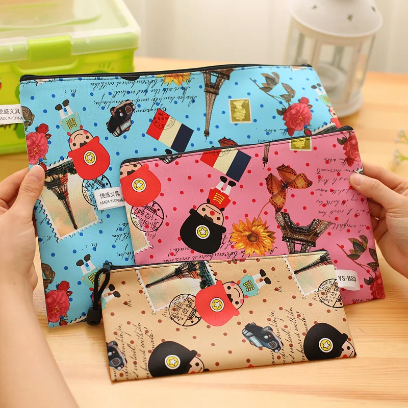 

South Korea Stationery Europe And America Soldier 4-Test Paper File Holder Learning Students File Bag Paper Bag