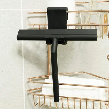 

Window Glass Wiper Scraper Cleaner Silicone Blade & Holder Hook Shower Mirror Cleaning Squeegee Tool For Home Bathroom Kitchen