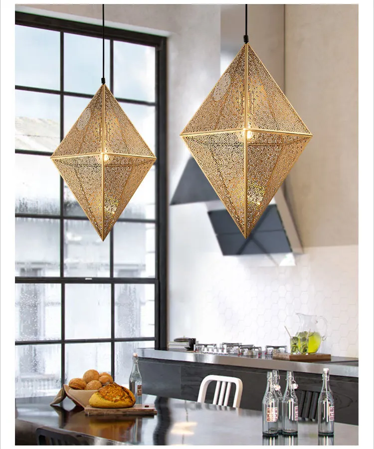 Современный подвесной светильник Реплика веб Etch в форме алмаза подвесной светильник для гостиной зал