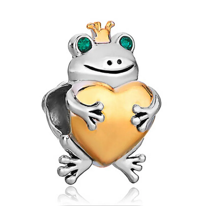 Charms Christmas Gift Frog Prince Charming Beads Heart Love Charm Suitable for Pandora charm braceletbeads | Украшения и