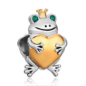 

Charms Christmas Gift Frog Prince Charming Beads Heart Love Charm Suitable for Pandora charm braceletbeads