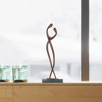 

Modern Art Small Ornament Abstract Brass Sculpture Embrace Couple Exquisite Handcraft Ideal Modern Art Figurine Festival Gift