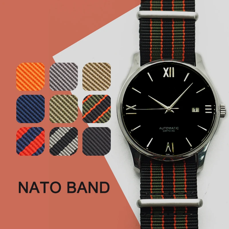 High Quality 3 Ring Watchband Military Nylon NATO Band 20mm 22mm Watch Nato Strap 1