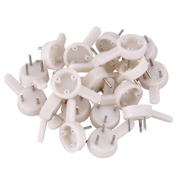 

20 pcs plastic heavy wall picture frame hooks hangers 3-pin small white