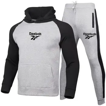

Fall/Winter Fashion New Men's Brand Hoodie Sportswear Pullover Set Hoodie + Sweatpants Jogging Men's Pullover Color Block 3XL