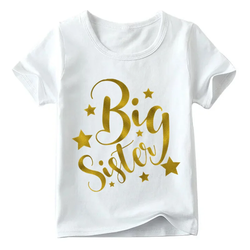Модная футболка для девочек футболка с надписью «Big Sister and Little Sister» топы для девочек, одежда для девочек хлопковая Рождественская рубашка для детей - Цвет: C10