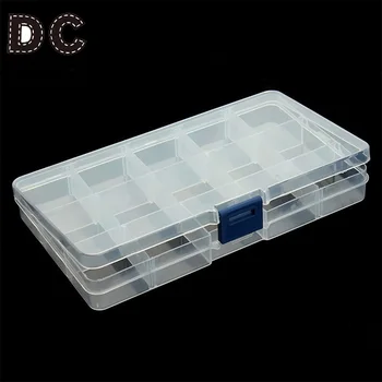 

10/15 Slots Adjustable Jewelry Box Tool Jewelry Organizer Boite a Bijoux Storage Beads Finding Jewelry Boxes Plastic Packaging