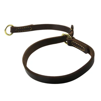 

Real Leather P Chain Large Dog Leash Slip Collar pet Walking Lead Genuine Leather Dog Traction Rope For small Medium Big Dogs