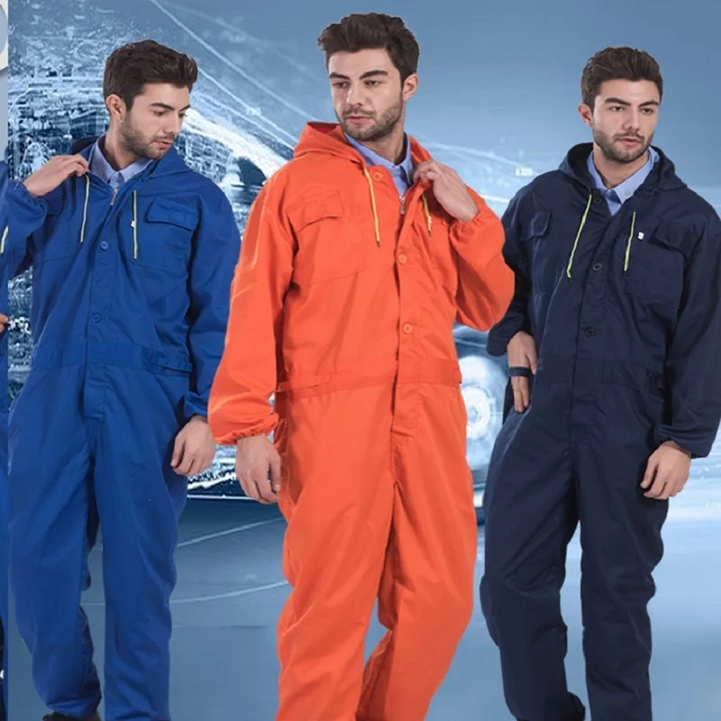 HoodedCoverallsJumpsuitDustProofWorkingOverallIsolationGown