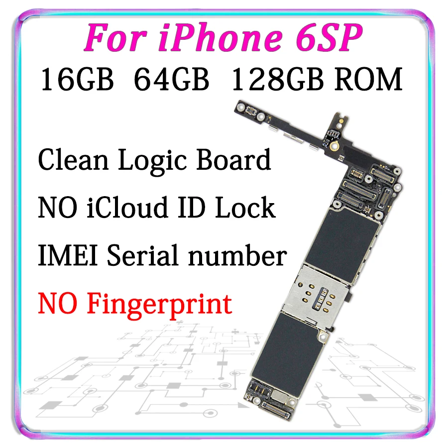 Хорошо протестированная материнская плата iPhone 6S Plus с/без touch ID Логическая плата для iPhone 6S Plus панель оригинальная разблокированная MB