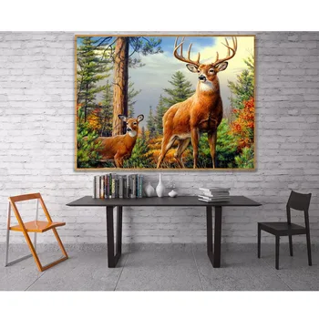 

Deer Stag Full Drill Square/Round Animal Diamond Embroidery 5D Diamond Painting Cross Stitch Rhinestone Picture Diamant Home