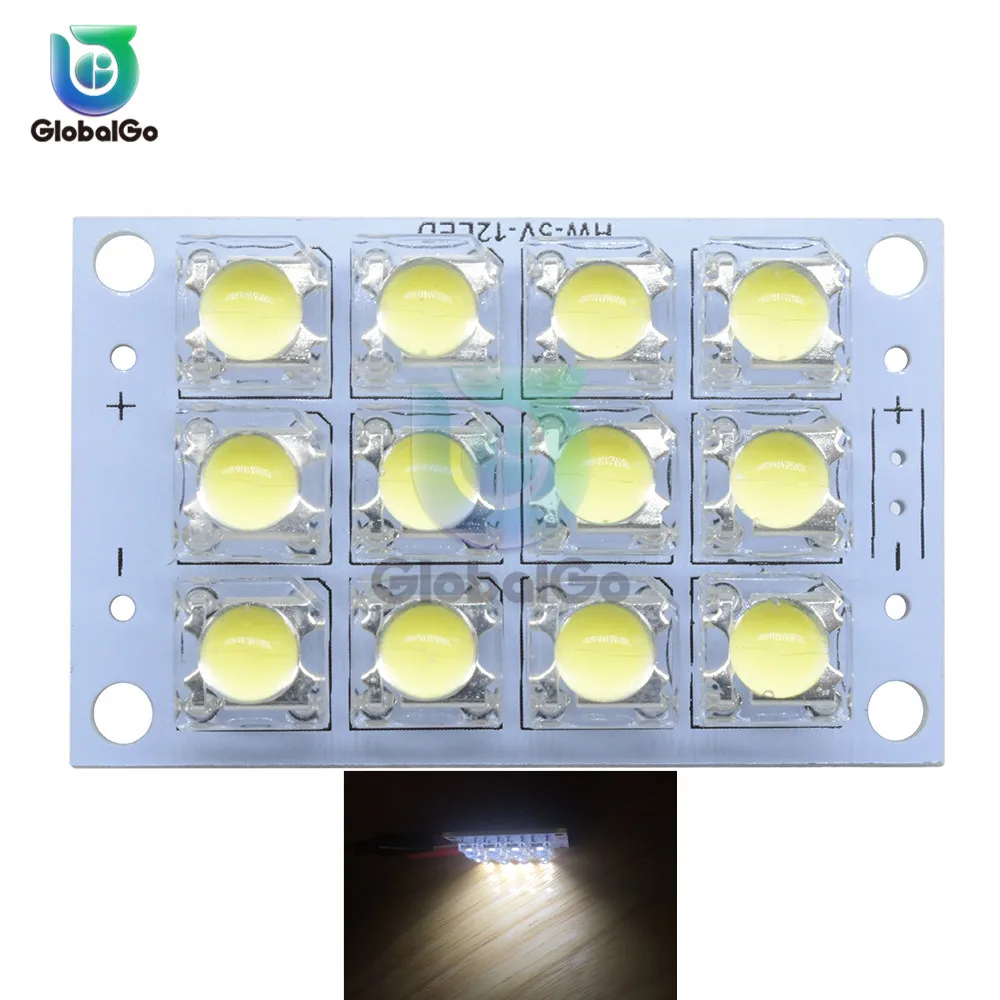 1Вт 12LED Светодиодный диод Высокая мощность Светодиодные чипы Белые светодиоды Белые 200MA светодиодные бусины светлые шарики свет лампа Лампочка Бусины лампы - Испускаемый цвет: Холодный белый