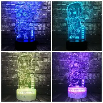 

Drop Shipping New Cartoon 3D LED Night light Vortex sasuke Naruto 7 Color Crack Change Sleep Mood Lava Holiday Xmas Friend Toy