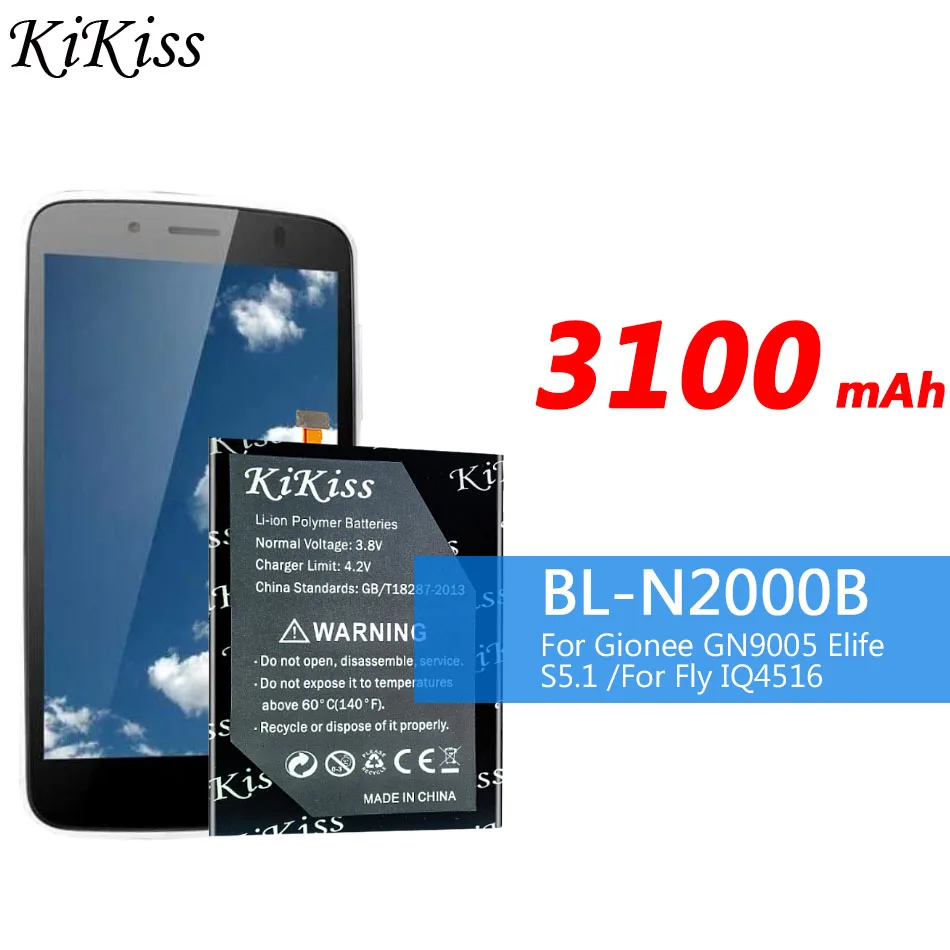 3100 мАч мощный BL N2000B батареи для FLY Fly IQ4516 Gionee GN9005 ELIFE S5.1 бесплатный инструмент трек